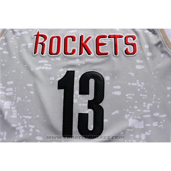 Maglia Luci Della Citta Houston Rockets James Harden #13 Grigio